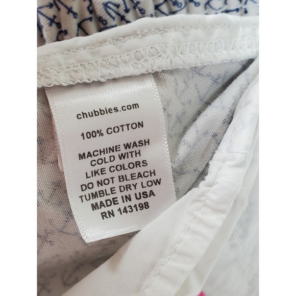 Vtg Chubbies Shorts Boating Marine Men L 28-32 x7 White Blue Vacation Beach USA - Picture 9 of 12